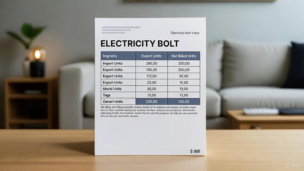 Karnataka solar net metering bill calculation explained with example